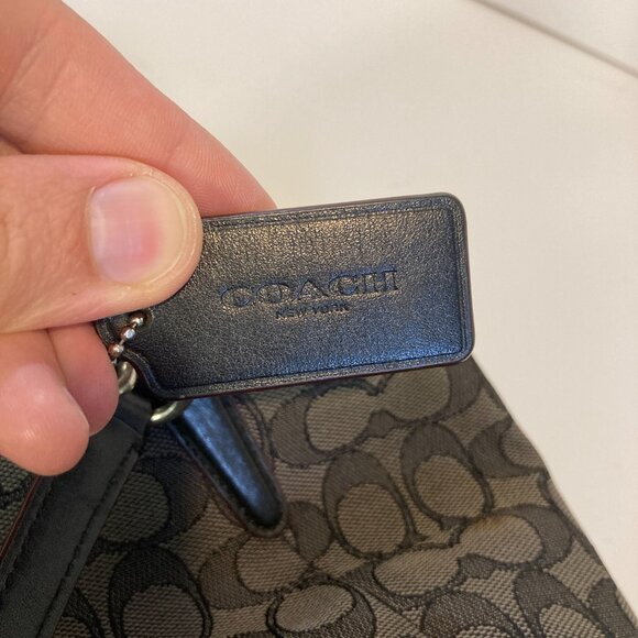 Coach New York Signature Monogram Kelsey Small Shoulder Purse Satchel Bag - Picture 3 of 10